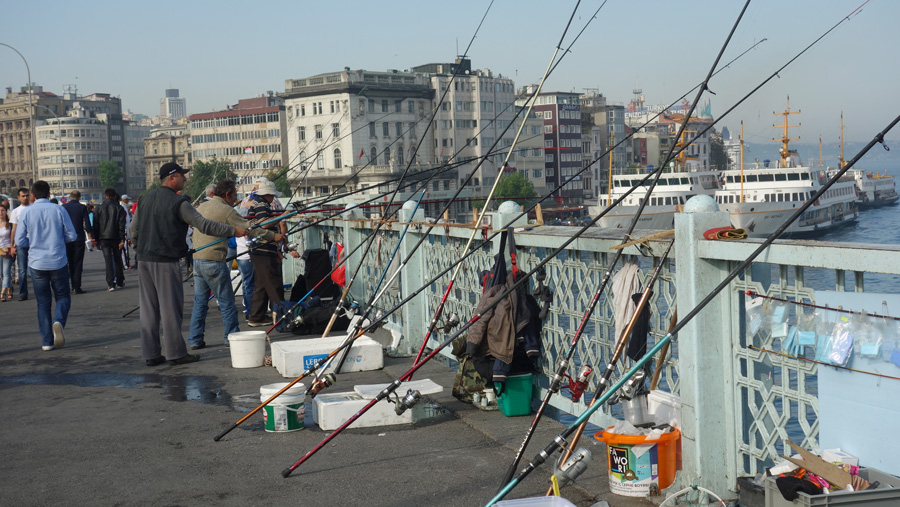 рыбаки на мосту