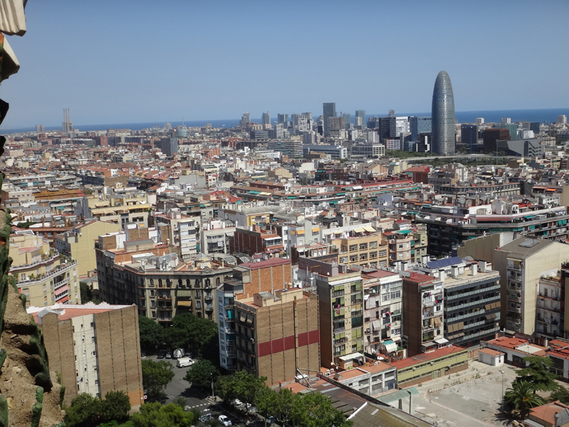 вид с башни sagrada familia