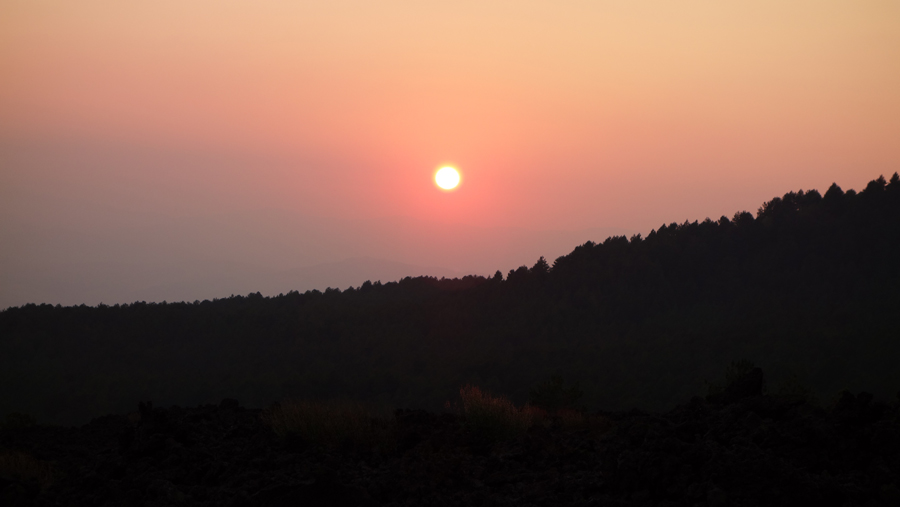 встретить закат на вулкане Этна