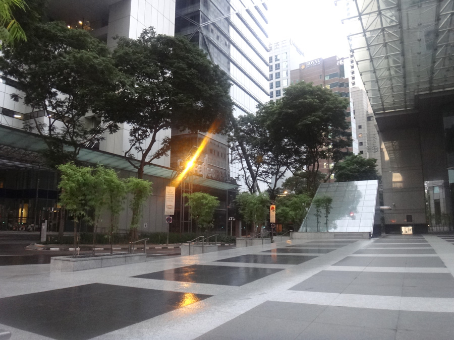 сингапур дождливым утром
