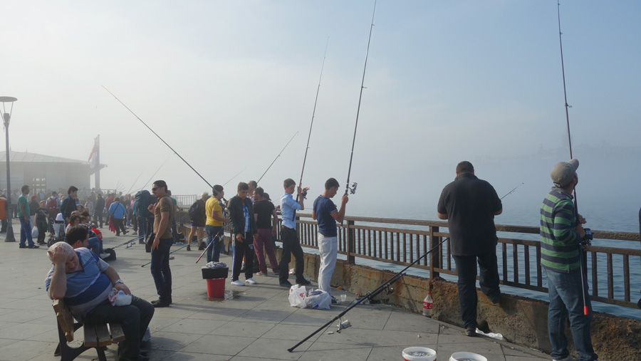 рыбаки в Стамбуле